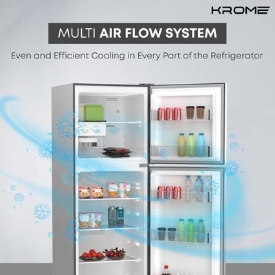 Krome 330L Double Door Top Mounted Refrigerator |KR-RFF330SM