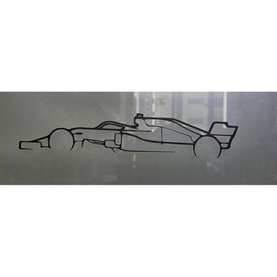 Wooden Wall Art With Self Adhesive Base - Black (Formula 1 Car)