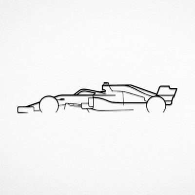 Wooden Wall Art With Self Adhesive Base - Black (Formula 1 Car)