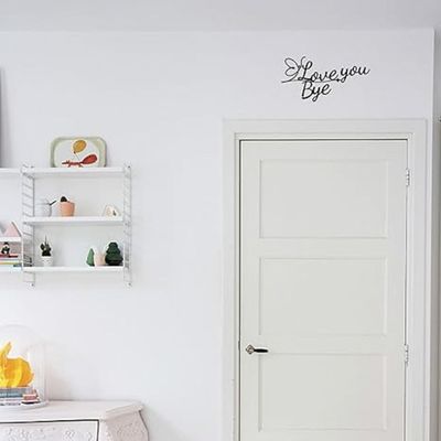Wooden Wall Art With Self Adhesive Base - Black (Love You Bye)