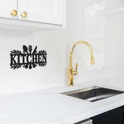 Wooden Wall Art With Self Adhesive Base - Black (Kitchen)
