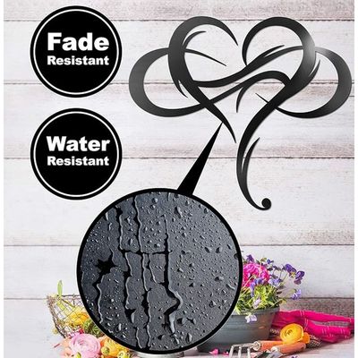 Wooden Wall Art With Self Adhesive Base - Black (Infinity Heart - Pack of 3)
