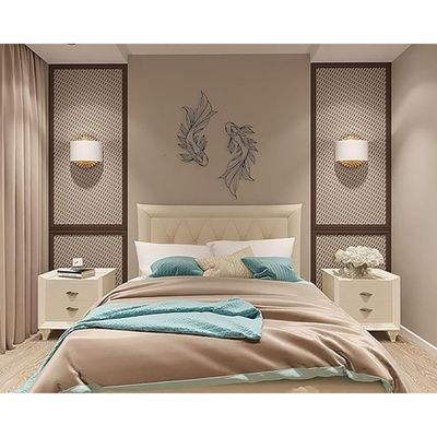 Wooden Wall Art With Self Adhesive Base - Black (Koi Fish) - Pack of 2