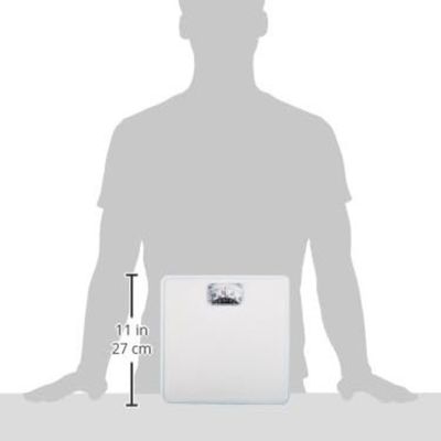Taylor Analog Scales for Body Weight, Rotating Dial, 300 LB Capacity, Black Textured Mat with Durable Metal Platform, Easy to Clean, 10.0 x 10.0 Inches, White