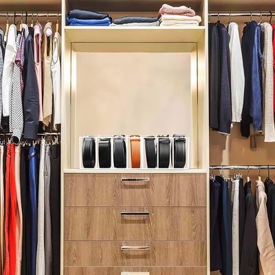 Belt Organizer, Acrylic 7 Compartments Belt Storage Holder Clear Belt Display Case Belt Container Holder for The Closet Drawer Bow Tie Watch Jewelry Bracelets Ring Cosmetic
