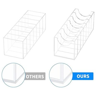 Belt Organizer, Acrylic Belt Storage Holder for The Closet, 7 Compartments Display Case for Tie and Bow Tie
