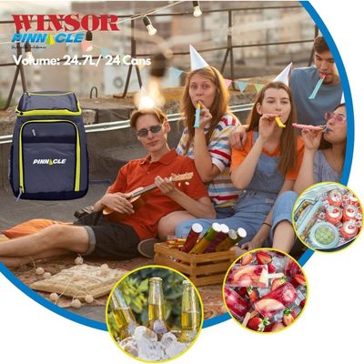 WINSOR Cooler Bag 24.7L/24 CANS - Insulated Backpack Cooler for Men, Women | Leak-Proof Soft Cooler Bag with Large Capacity for Picnics, Camping, Beach, Thermal Bag Lunch Box Office