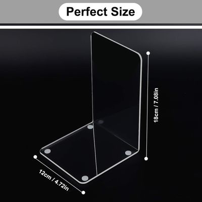 Plastic Acrylic Bookends Pair Organizer Bookshelf Decor Decorative Bedroom Library Office School Supplies Stationery Gift (Plastic Acrylic_1 Pairs)
