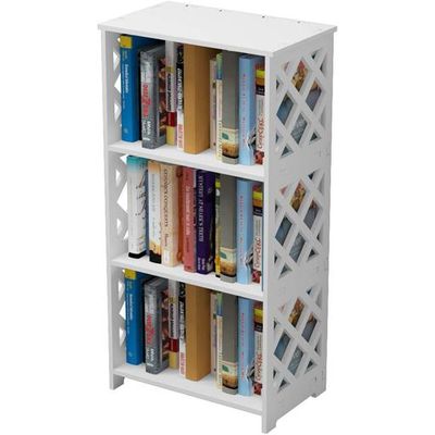  3 Tier Kids Small Bookshelf, Book Organizer Storage Case Open Shelf Rack, Display Shelves for Bedroom Living Room Bathroom Office, White
