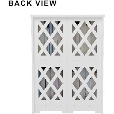 Small Bookcase, White Bookshelf, Bedside End Table, Small Table Shelf for Small Spaces, Living Room, Bedroom, Dorms, Office
