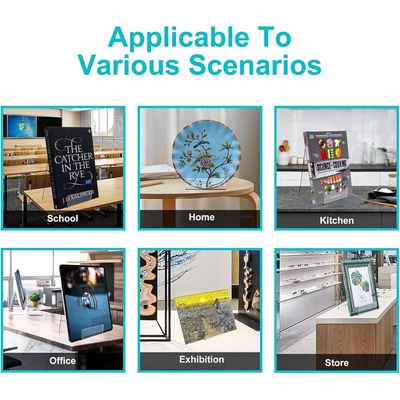 Acrylic Book Stand with Ledge,Clear Acrylic Display Easel, Clear Tablet Holder for Displaying Pictures,Books,Music Sheets,Notebooks, Artworks, CDs, etc.(10PC Small)