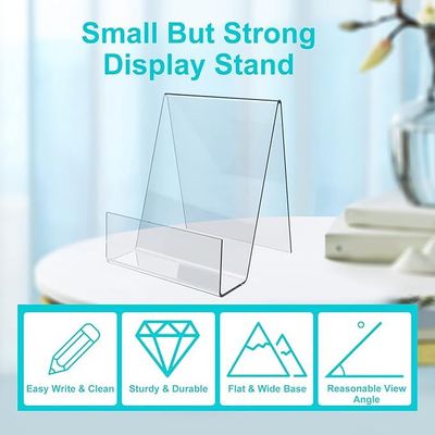 Acrylic Book Stand with Ledge,Clear Acrylic Display Easel, Clear Tablet Holder for Displaying Pictures,Books,Music Sheets,Notebooks, Artworks, CDs, etc.(5PC Small)
