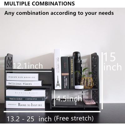 Small Bookshelf for Desktop Storage, Mini Cute Office Desk Shelves White Versatility Organizers for Women, Kids