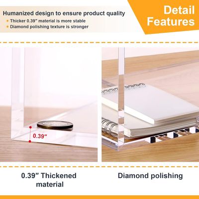 Bookcase Set of 3 Acrylic Cube Display Risers,Open Bookshelves for Home Office,Transparent
