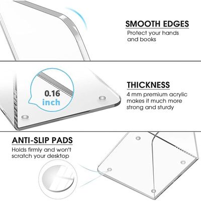 Bookends Acrylic Book Ends Clear Book Ends for Shelves Decorative bookends for Shelves Non-Skid Book End Heavy Duty Bookend Book Holders for Shelves Book Stoppers (1 Pair/2 Pieces, Large)
