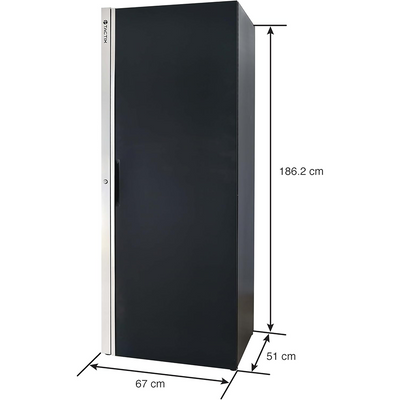 Tactix Metal Cabinet, 73 Inch, Tool Steel Cabinet with 4 Adjustable Shelves, Tall Locker for Garage Storage, File Cabinet for Home Office, Classroom/Pantry, Size: 67W x 51D x 186.2H cm- 326288