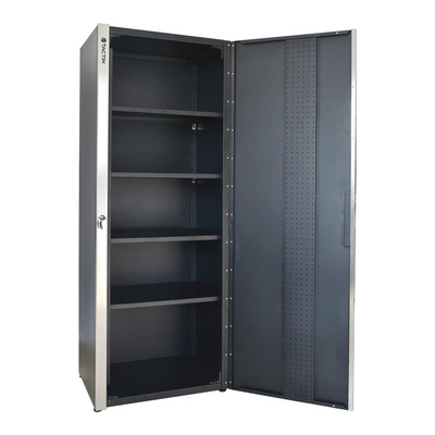 Tactix Metal Cabinet, 73 Inch, Tool Steel Cabinet with 4 Adjustable Shelves, Tall Locker for Garage Storage, File Cabinet for Home Office, Classroom/Pantry, Size: 67W x 51D x 186.2H cm- 326288