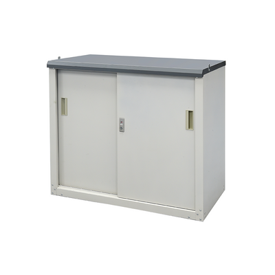 Tactix Metal Storage Cabinet with Adjustable Shelf and Sliding Doors, Steel Locking Storage Cabinet for Home, Office, Garage, Utility Room and Basement, 89W x 47D x 83.4H cm- 326256