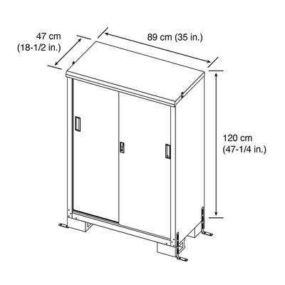 Tactix Metal Storage Cabinet with Adjustable Shelves and Sliding Doors, Steel Locking Storage Cabinet for Home, Office, Garage, Utility Room and Basement, 89W x 47D x 120H cm- 326257B