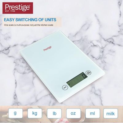 Prestige Digital Food Scale Multi-Functional Kitchen Scale and Baking Scale | Ultra Slim with Large LCD Display Premium Plastic and Glass Food Scales | 11lb/5kg with 0.1oz/1g, Green - PR81005