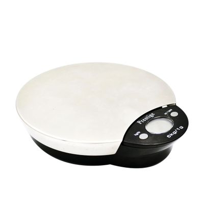 Prestige Pro Breeze Silver Oval Stainless Steel Digital Kitchen Scale with LCD Display - Black & White
