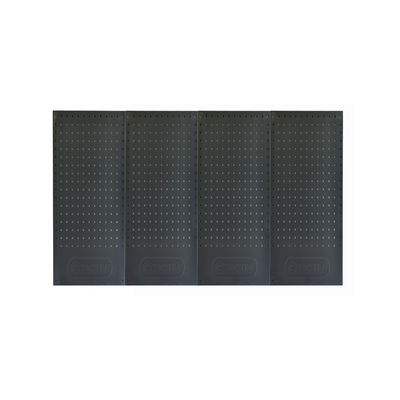 Tactix Pegboard Set 4 Pack for Wall Garage, Tools Storage System, Modular Peg Board Organizer Board, Steel Construction, Black, Size 55W X 33D X 1.8H cm- 326290