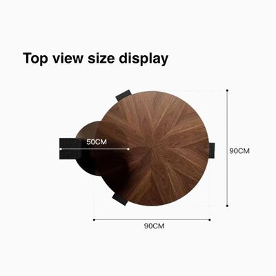 Modern Wooden Coffee Table with Side Top Tempered Glass, Black & Brown