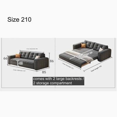 Beatrice Classic Sofa Bed, Grey