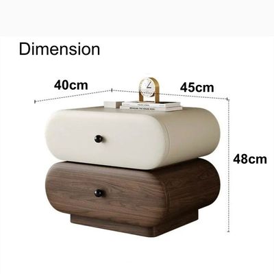 Calista Italian Style Bedside Table, Cream & Brown