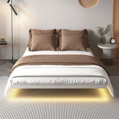 Floating Platform Style Bed Frame, black