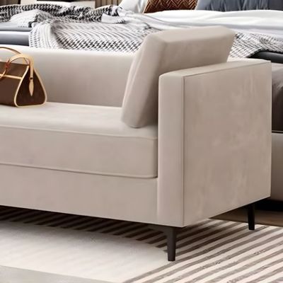 Modern Sleek Style Bedroom bench, beige