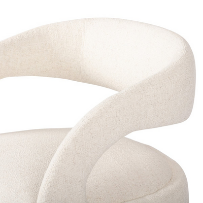 Hawkins Swivel Couch 360 Degrees Made With Fabric, Cream