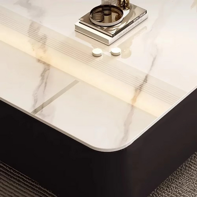 Nordic Marble Effect Luxury Coffee Table – Unique Glam Brown Premium Design