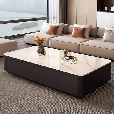 Nordic Marble Effect Luxury Unique Coffee Tables Glam Premium, Brown