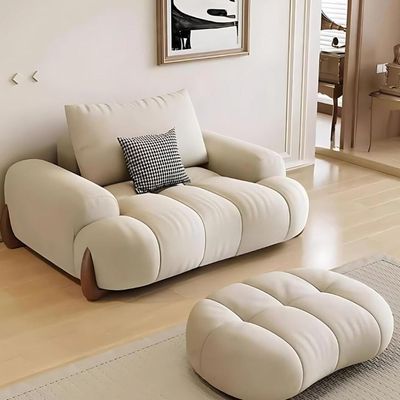 Philips Modern  Korean Puffy Style 5-Seater Sofa Set, Beige