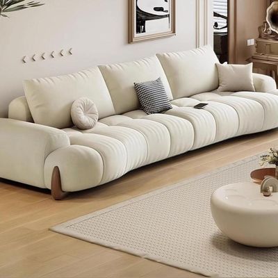 Philips Modern  Korean Puffy Style 5-Seater Sofa Set, Beige