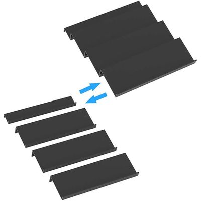 Adjustable Expandable Acrylic Spice Rack Tray - 4 Tier Spice Drawer Organizer for Kitchen Cabinets,2 Pack Black