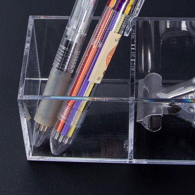 Clear Drawer Organizer, 6 Compartments Acrylic Organizer Durable Plastic Square Cube Storage Bin for Makeup, Jewelry, Pen, Small Items, 15x2.5x2.6inches