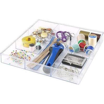 6-Section Clear Drawer Organizer