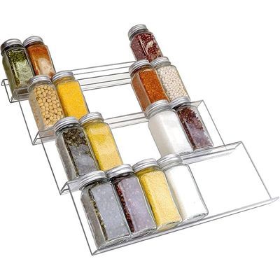 Spice Drawer Organizer – Premium Acrylic Spice Rack – 4-Tier Spice Organizer for Drawer – Durable and Lightweight Spice Rack Drawer Organizer – Adjustable Design – 13.2x 17-inch- Clear 1 Pack