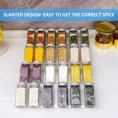 Spice Drawer Organizer – Premium Acrylic Spice Rack – 4-Tier Spice Organizer for Drawer – Durable and Lightweight Spice Rack Drawer Organizer – Adjustable Design – 13.2x 17-inch- Clear 1 Pack
