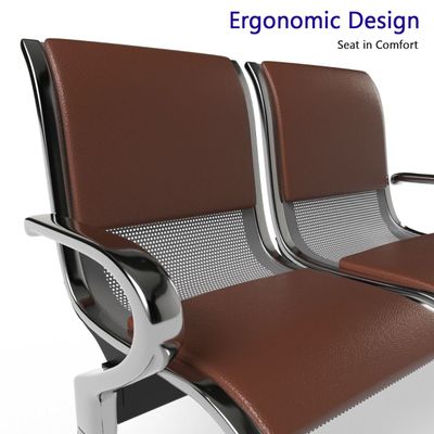 Mahmayi JX 2-Seater Outdoor Bench with Cushions, Seating with Anti Slip Rubber Pad, Ergonomic Design with Curved Armrest, Comfortable and Versatile for Office, Outdoor and Bank - Brown