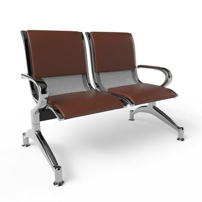 Mahmayi JX 2-Seater Outdoor Bench with Cushions, Seating with Anti Slip Rubber Pad, Ergonomic Design with Curved Armrest, Comfortable and Versatile for Office, Outdoor and Bank - Brown