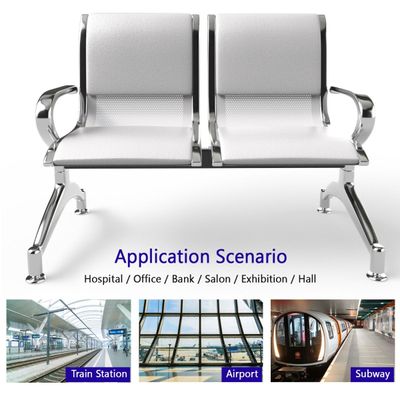 Mahmayi JX 2-Seater Outdoor Bench with Cushions, Seating with Anti Slip Rubber Pad, Ergonomic Design with Curved Armrest, Comfortable and Versatile for Office, Outdoor and Bank - White