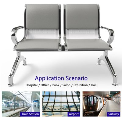Mahmayi JX 2-Seater Outdoor Bench with Cushions, Seating with Anti Slip Rubber Pad, Ergonomic Design with Curved Armrest, Comfortable and Versatile for Office, Outdoor and Bank - Grey