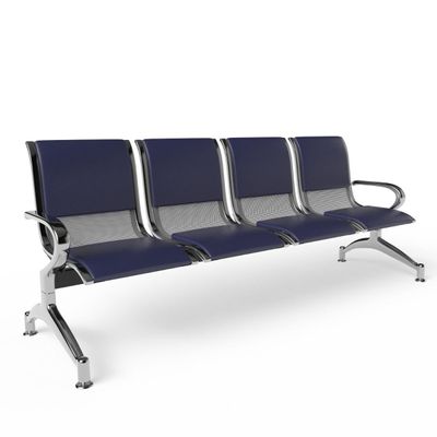Mahmayi JX 4-Seater Outdoor Bench with Cushions, Seating with Anti Slip Rubber Pad, Ergonomic Design with Curved Armrest, Comfortable and Versatile for Office, Outdoor and Bank - Blue