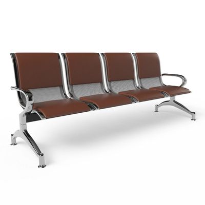 Mahmayi JX 4-Seater Outdoor Bench with Cushions, Seating with Anti Slip Rubber Pad, Ergonomic Design with Curved Armrest, Comfortable and Versatile for Office, Outdoor and Bank - Brown