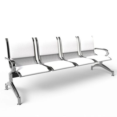 Mahmayi JX 4-Seater Outdoor Bench with Cushions, Seating with Anti Slip Rubber Pad, Ergonomic Design with Curved Armrest, Comfortable and Versatile for Office, Outdoor and Bank - White