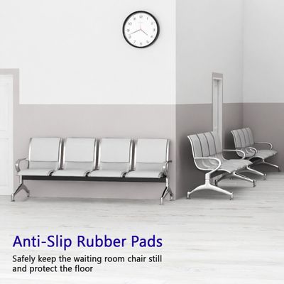Mahmayi JX 4-Seater Outdoor Bench with Cushions, Seating with Anti Slip Rubber Pad, Ergonomic Design with Curved Armrest, Comfortable and Versatile for Office, Outdoor and Bank - White