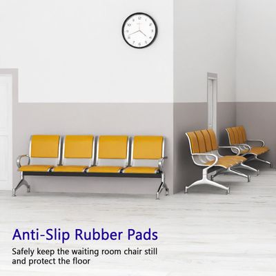 Mahmayi JX 4-Seater Outdoor Bench with Cushions, Seating with Anti Slip Rubber Pad, Ergonomic Design with Curved Armrest, Comfortable and Versatile for Office, Outdoor and Bank - Yellow